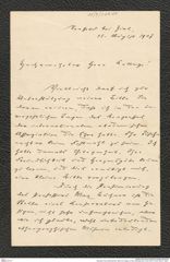 Nachlass Franz Steindachner, Brief von Heigel an Franz Steindachner (15.08.1907), Inv.Nr. 209.01, Seite 1